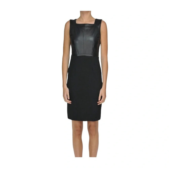 Anthropologie OTTOD' AME Leather top sheath dress Sz 6 - Picture 1 of 6
